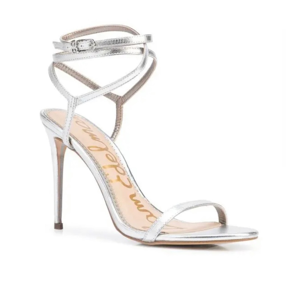 Sam Edelman Silver Strappy Stiletto Sandals